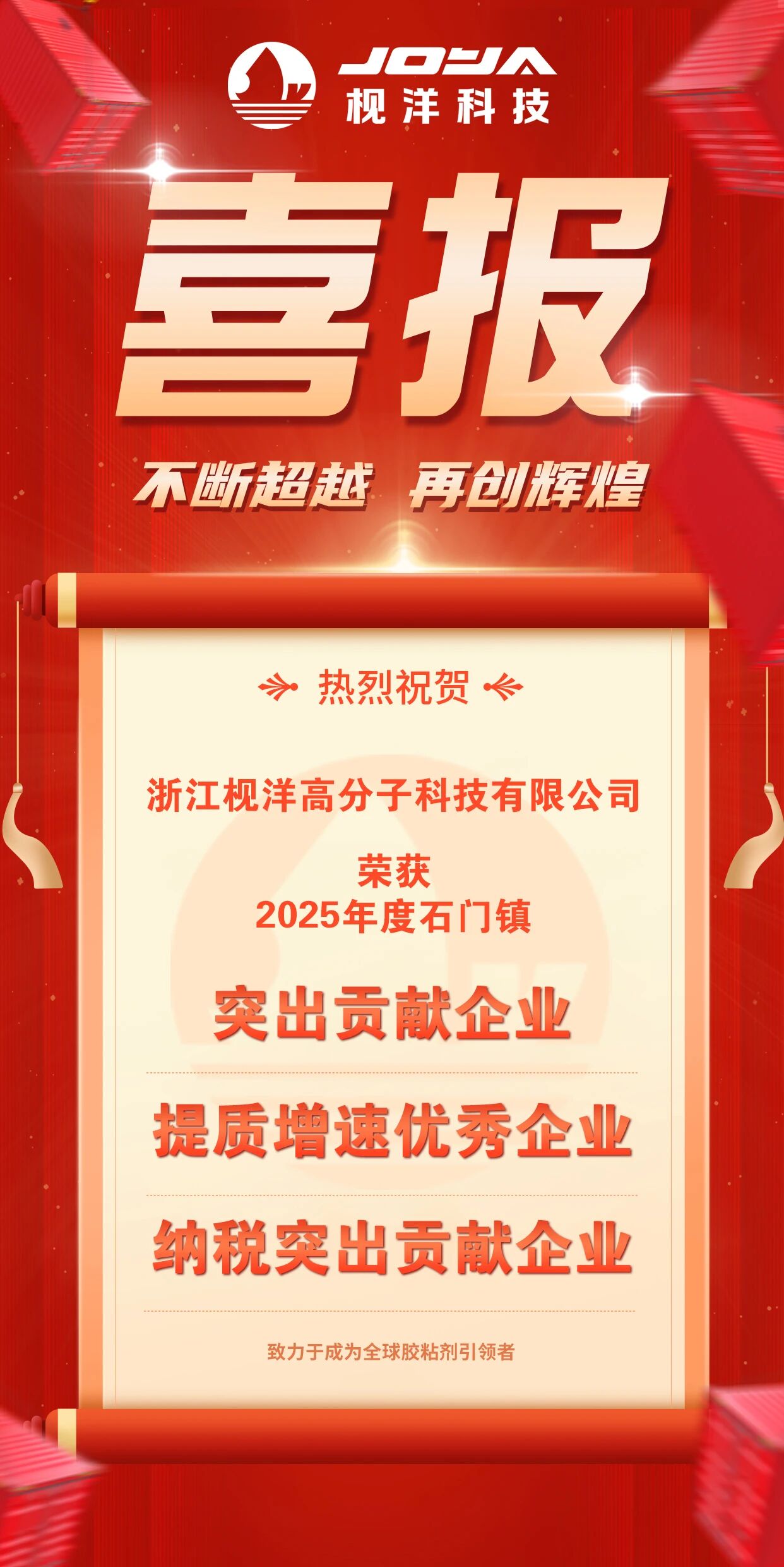 Excellence Beyond Borders | Joya Technology Honored with Three Awards: Outstanding Contribution Enterprise, Special Tax Contribution Enterprise, and Quality Improvement and Speed Enhancement Outstanding Enterprise of Shimen Town 2025